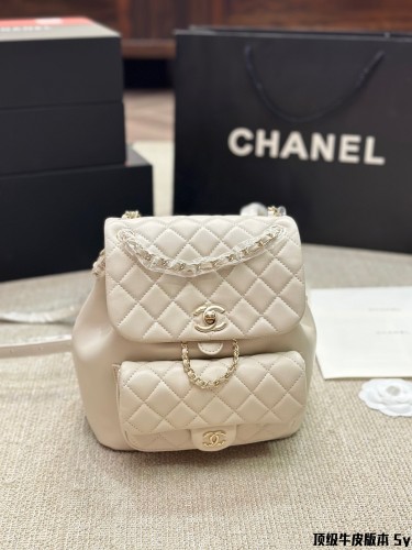 Chanel Womens Bags Duma Backpacks Shopping Bag Shiny Lambskin & Gold-Tone Metal with Original Box whatsapp 【+1-3239614486】