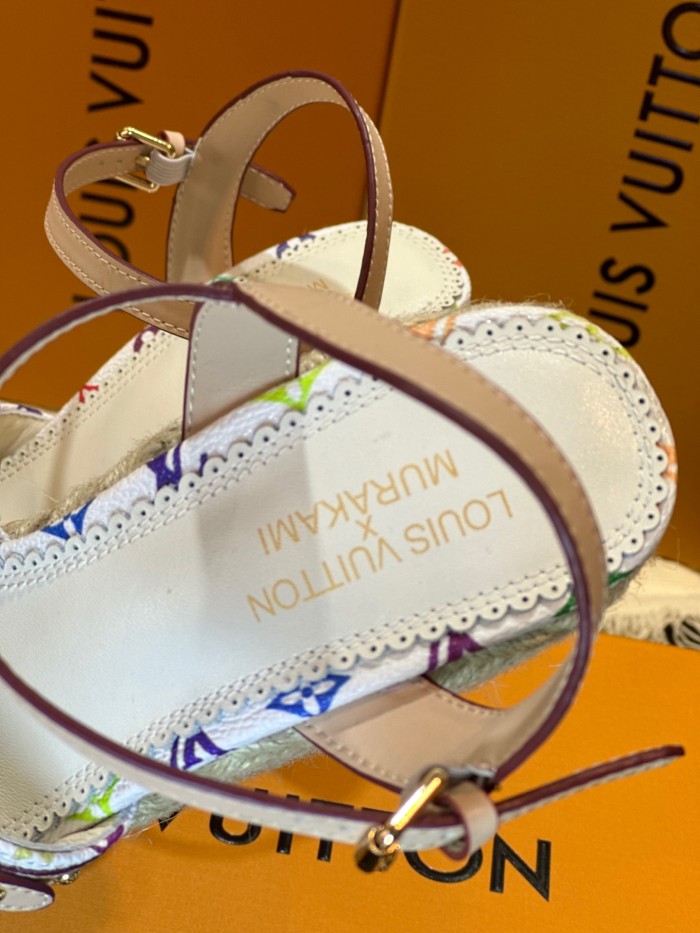 Louis Vuitton Womens Shoes Sandals High Heel 8.5cm Luxury Brand 1AGYX0 LV x TM Helios Wedge Sandal with Original Box whatsapp【+1-3239614486】