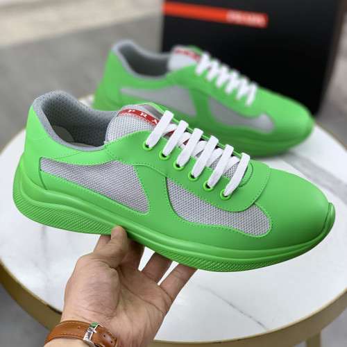 Prada Womens Shoes Sneakers Casual Luxury Brand Prada America's Cup Soft Rubber And Bike Fabric Sneakers with Original Box Whatsapp【+1-3239614486】