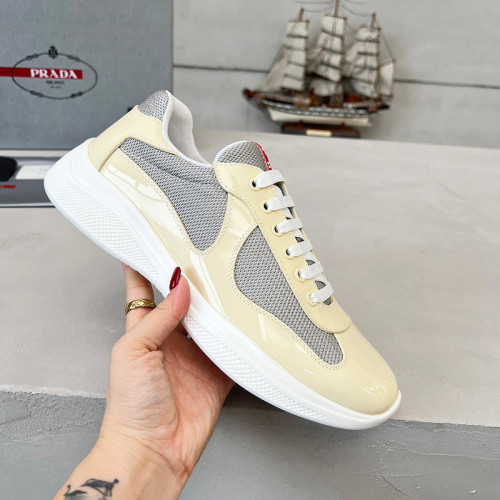 Prada Womens Shoes Sneakers Casual Luxury Brand Prada America's Cup Soft Rubber And Bike Fabric Sneakers with Original Box Whatsapp【+1-3239614486】