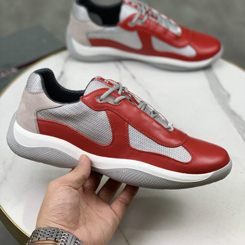 Prada Womens Shoes Sneakers Casual Luxury Brand Prada America's Cup Soft Rubber And Bike Fabric Sneakers with Original Box Whatsapp【+1-3239614486】