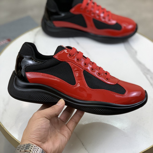 Prada Womens Shoes Sneakers Casual Luxury Brand Prada America's Cup Soft Rubber And Bike Fabric Sneakers with Original Box Whatsapp【+1-3239614486】