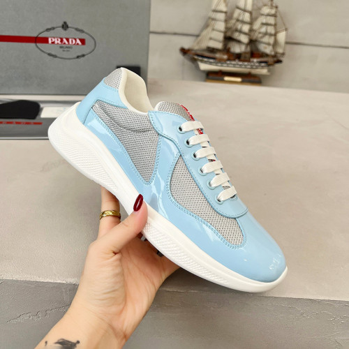 Prada Womens Shoes Sneakers Casual Luxury Brand Prada America's Cup Soft Rubber And Bike Fabric Sneakers with Original Box Whatsapp【+1-3239614486】