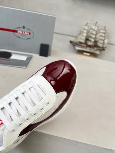 Prada Womens Shoes Sneakers Casual Luxury Brand Prada America's Cup Soft Rubber And Bike Fabric Sneakers with Original Box Whatsapp【+1-3239614486】