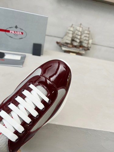 Prada Womens Shoes Sneakers Casual Luxury Brand Prada America's Cup Soft Rubber And Bike Fabric Sneakers with Original Box Whatsapp【+1-3239614486】