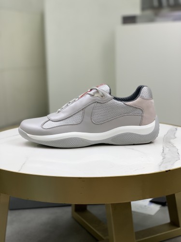 Prada Womens Shoes Sneakers Casual Luxury Brand Prada America's Cup Soft Rubber And Bike Fabric Sneakers with Original Box Whatsapp【+1-3239614486】
