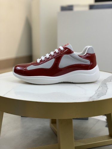 Prada Womens Shoes Sneakers Casual Luxury Brand Prada America's Cup Soft Rubber And Bike Fabric Sneakers with Original Box Whatsapp【+1-3239614486】