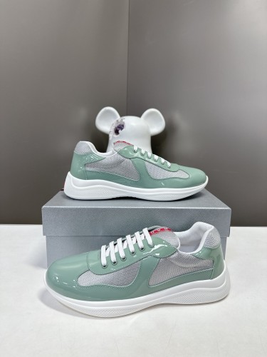 Prada Womens Shoes Sneakers Casual Luxury Brand Prada America's Cup Soft Rubber And Bike Fabric Sneakers with Original Box Whatsapp【+1-3239614486】