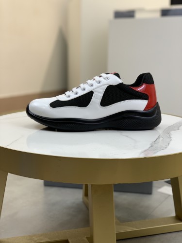 Prada Womens Shoes Sneakers Casual Luxury Brand Prada America's Cup Soft Rubber And Bike Fabric Sneakers with Original Box Whatsapp【+1-3239614486】