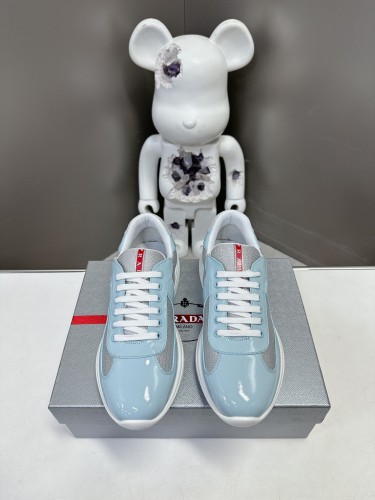 Prada Womens Shoes Sneakers Casual Luxury Brand Prada America's Cup Soft Rubber And Bike Fabric Sneakers with Original Box Whatsapp【+1-3239614486】