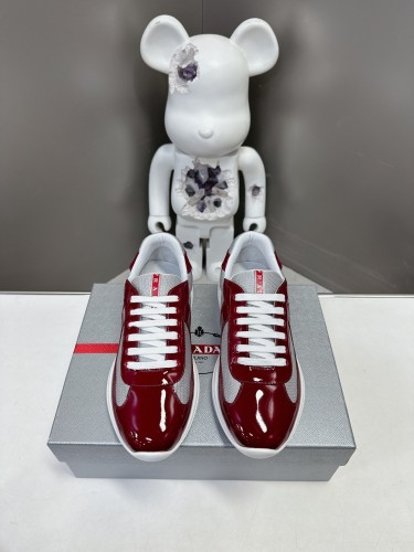 Prada Womens Shoes Sneakers Casual Luxury Brand Prada America's Cup Soft Rubber And Bike Fabric Sneakers with Original Box Whatsapp【+1-3239614486】