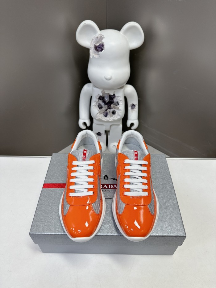 Prada Womens Shoes Sneakers Casual Luxury Brand Prada America's Cup Soft Rubber And Bike Fabric Sneakers with Original Box Whatsapp【+1-3239614486】