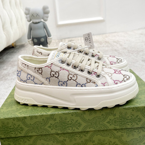 Gucci Womens Shoes Sneakers Luxury Brand WOMEN'S GUCCI TENNIS 1977 TRAINER 810569 FABZZ 9163 with Original Box whatsapp 【+1-3239614486】