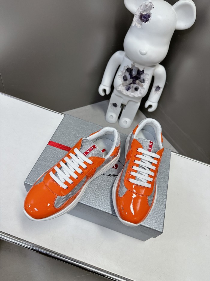 Prada Womens Shoes Sneakers Casual Luxury Brand Prada America's Cup Soft Rubber And Bike Fabric Sneakers with Original Box Whatsapp【+1-3239614486】