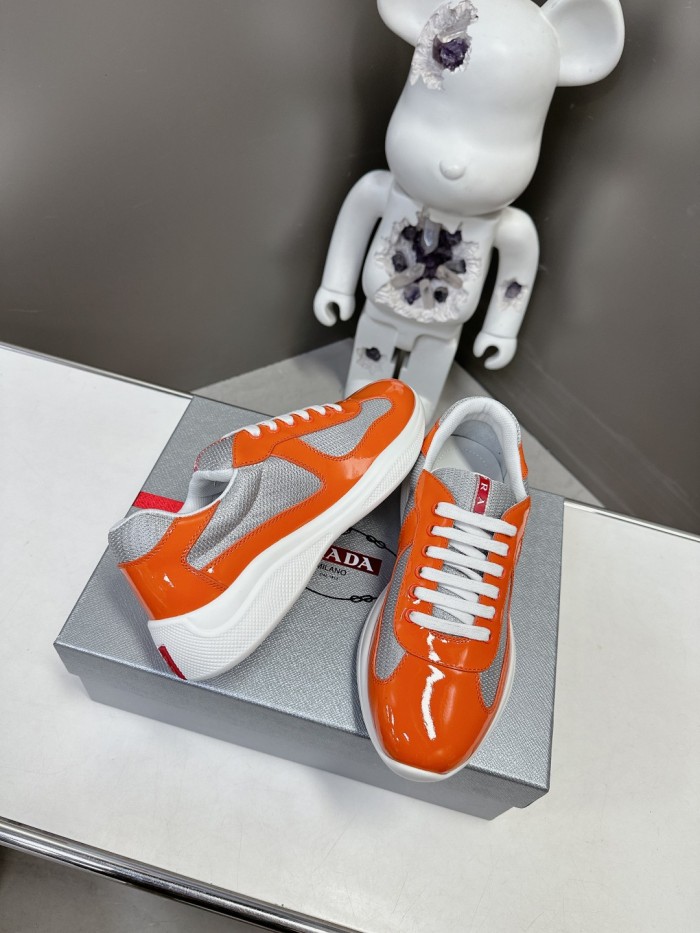 Prada Womens Shoes Sneakers Casual Luxury Brand Prada America's Cup Soft Rubber And Bike Fabric Sneakers with Original Box Whatsapp【+1-3239614486】