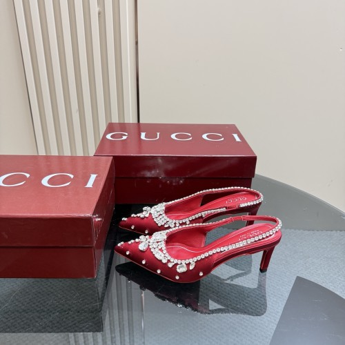 Gucci Womens Shoes Pumps Flat Heels 6cm 10cm Luxury Brand WOMEN'S PUMP WITH CRYSTALS 812187 FAD2V 4942 with Original Box whatsapp【+1-3239614486】