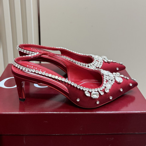 Gucci Womens Shoes Pumps Flat Heels 6cm 10cm Luxury Brand WOMEN'S PUMP WITH CRYSTALS 812187 FAD2V 4942 with Original Box whatsapp【+1-3239614486】