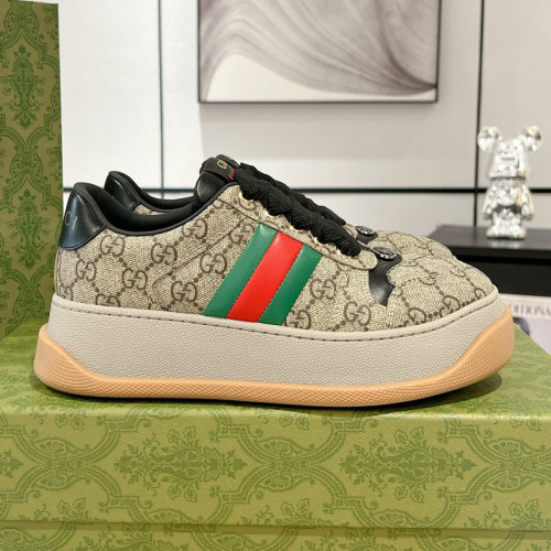 Gucci Womens Mens Unisex Shoes Sneakers Luxury Brand Fashion WOMEN'S SCREENER TRAINER WITH WEB 777106 AAC72 9554 with Original Box Whatsapp【+1-3239614486】