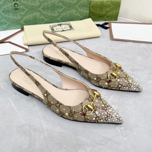 Gucci Womens Shoes Sandals Slingback Flat Heels 1.5cm Luxury Brand Fashion Shoes for Women with Original Box whatsapp【+1-3239614486】