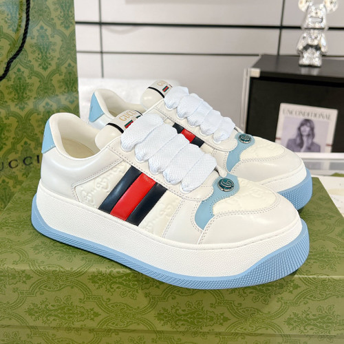 Gucci Womens Mens Unisex Shoes Sneakers Luxury Brand Fashion WOMEN'S SCREENER TRAINER WITH WEB 777106 AAC72 9554 with Original Box Whatsapp【+1-3239614486】