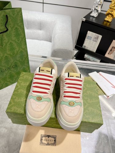 Gucci Womens Mens Unisex Shoes Sneakers Luxury Brand Fashion WOMEN'S SCREENER TRAINER WITH WEB 777106 AAC72 9554 with Original Box Whatsapp【+1-3239614486】