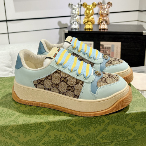 Gucci Womens Mens Unisex Shoes Sneakers Luxury Brand Fashion WOMEN'S SCREENER TRAINER WITH WEB 777106 AAC72 9554 with Original Box Whatsapp【+1-3239614486】