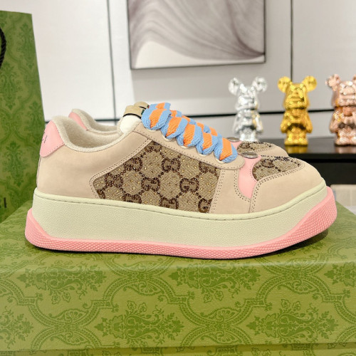 Gucci Womens Mens Unisex Shoes Sneakers Luxury Brand Fashion WOMEN'S SCREENER TRAINER WITH WEB 777106 AAC72 9554 with Original Box Whatsapp【+1-3239614486】