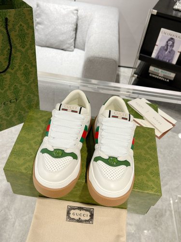 Gucci Womens Mens Unisex Shoes Sneakers Luxury Brand Fashion WOMEN'S SCREENER TRAINER WITH WEB 777106 AAC72 9554 with Original Box Whatsapp【+1-3239614486】