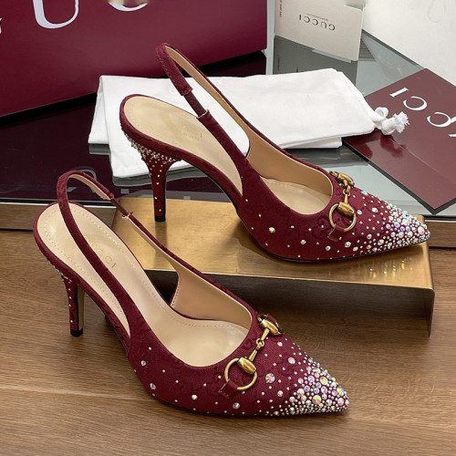 Gucci Womens Shoes Sandals Slingback High Heels 8cm Luxury Brand Fashion Shoes for Women with Original Box whatsapp【+1-3239614486】