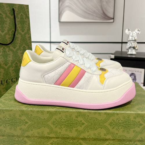Gucci Womens Mens Unisex Shoes Sneakers Luxury Brand Fashion WOMEN'S SCREENER TRAINER WITH WEB 777106 AAC72 9554 with Original Box Whatsapp【+1-3239614486】