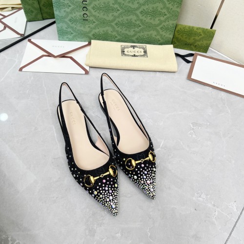 Gucci Womens Shoes Sandals Slingback Flat Heels 1.5cm Luxury Brand Fashion Shoes for Women with Original Box whatsapp【+1-3239614486】