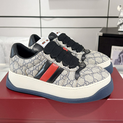 Gucci Womens Mens Unisex Shoes Sneakers Luxury Brand Fashion WOMEN'S SCREENER TRAINER WITH WEB 777106 AAC72 9554 with Original Box Whatsapp【+1-3239614486】