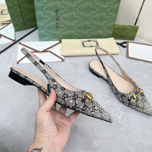 Gucci Womens Shoes Sandals Slingback Flat Heels 1.5cm Luxury Brand Fashion Shoes for Women with Original Box whatsapp【+1-3239614486】