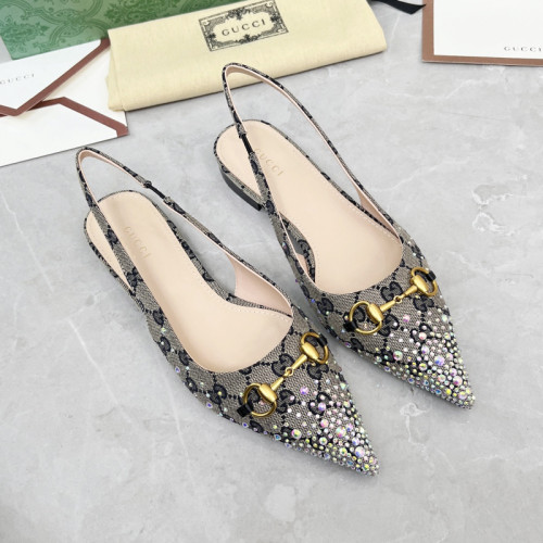 Gucci Womens Shoes Sandals Slingback Flat Heels 1.5cm Luxury Brand Fashion Shoes for Women with Original Box whatsapp【+1-3239614486】