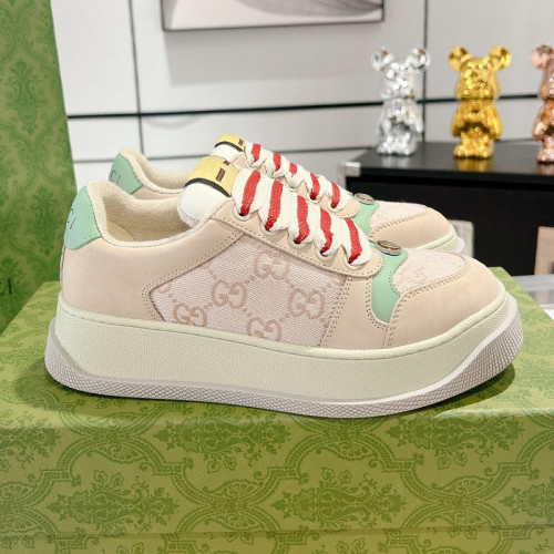 Gucci Womens Mens Unisex Shoes Sneakers Luxury Brand Fashion WOMEN'S SCREENER TRAINER WITH WEB 777106 AAC72 9554 with Original Box Whatsapp【+1-3239614486】