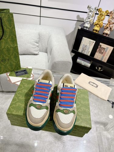 Gucci Womens Mens Unisex Shoes Sneakers Luxury Brand Fashion WOMEN'S SCREENER TRAINER WITH WEB 777106 AAC72 9554 with Original Box Whatsapp【+1-3239614486】