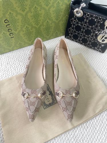 Gucci Womens Shoes Loafers Luxury Brand Gucci Horsebit GG-canvas Ballerina Shoes with Original Box Whatsapp【+1-3239614486】