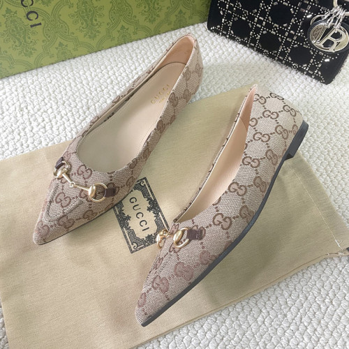 Gucci Womens Shoes Loafers Luxury Brand Gucci Horsebit GG-canvas Ballerina Shoes with Original Box Whatsapp【+1-3239614486】