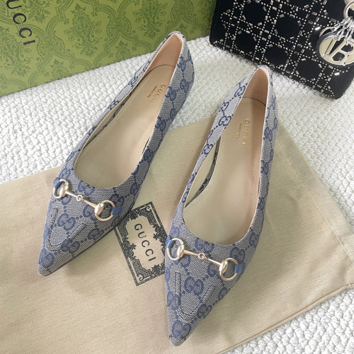 Gucci Womens Shoes Loafers Luxury Brand Gucci Horsebit GG-canvas Ballerina Shoes with Original Box Whatsapp【+1-3239614486】