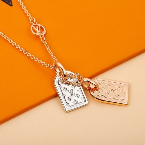 Louis Vuitton Luxury Womens Necklaces Forever Young Necklace Luxury Brand Nanogram Two-Tone Tag Chain Necklace whatsapp 【+1-3239614486】