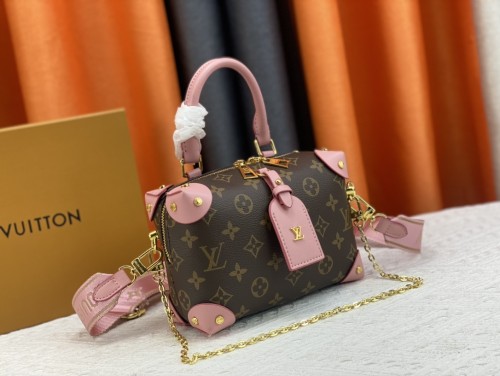 Louis Vuitton Womens Bag Handbag Luxury Brand Fashion Type PETITE MALLE SOUPLE Peach Monogram M45571 WhatsApp 【+1-3239614486】