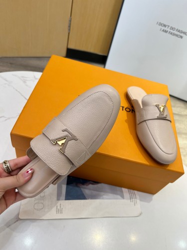 Louis Vuitton Womens Shoes Loafer Luxury Brand 1ACH5L LV Capri Open Back Loafer with Original Box whatsapp【+1-3239614486】