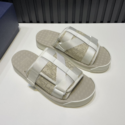 Dior Men Shoes Slippers Sandals Luxury Brand DIOR ALPHA SANDAL Beige and Black Dior Oblique Jacquard 3SA081YXV_H961 with Original Box Whatsapp【+1-3239614486】