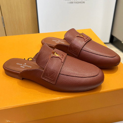 Louis Vuitton Womens Shoes Loafer Luxury Brand 1ACH5L LV Capri Open Back Loafer with Original Box whatsapp【+1-3239614486】
