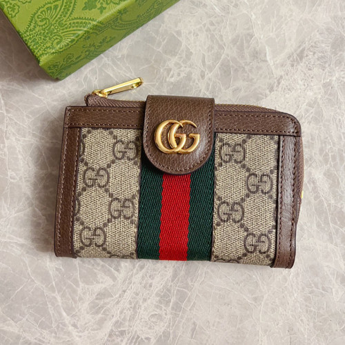 Gucci Mens Womens Wallets Bags Coin Purse Card Holder Luxury Brand OPHIDIA CARD CASE WALLET with Original Box 725662 96IWG 8745