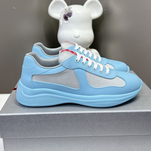 Prada Mens Shoes Sneakers Casual Luxury Brand Prada America's Cup Soft Rubber And Bike Fabric Sneakers with Original Box Whatsapp【+1-3239614486】