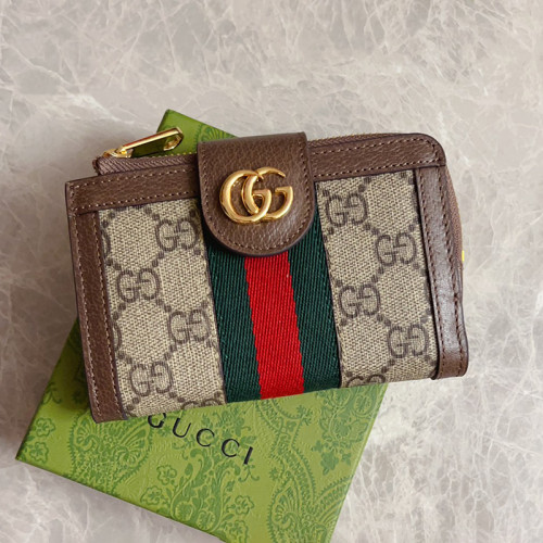 Gucci Mens Womens Wallets Bags Coin Purse Card Holder Luxury Brand OPHIDIA CARD CASE WALLET with Original Box 725662 96IWG 8745