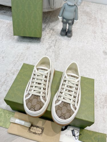 Gucci Womens Shoes Sneakers Luxury Brand WOMEN'S GUCCI TENNIS 1977 TRAINER 810569 FABZZ 9163 with Original Box whatsapp 【+1-3239614486】