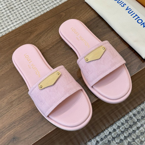 Louis Vuitton Womens Shoes Sandals Slippers Luxury Brand LV Lily Flat Mule 1AGX45 with Original Box Whatsapp 【+1-3239614486】