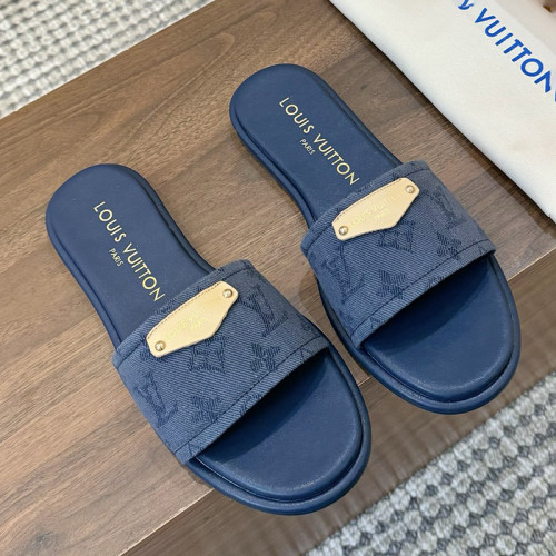 Louis Vuitton Womens Shoes Sandals Slippers Luxury Brand LV Lily Flat Mule 1AGX45 with Original Box Whatsapp 【+1-3239614486】